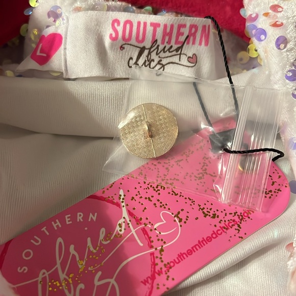 Southern Fried Chics Sequin Moto Jacket L - Picture 5 of 6